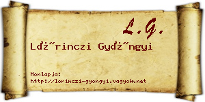 Lőrinczi Gyöngyi névjegykártya
